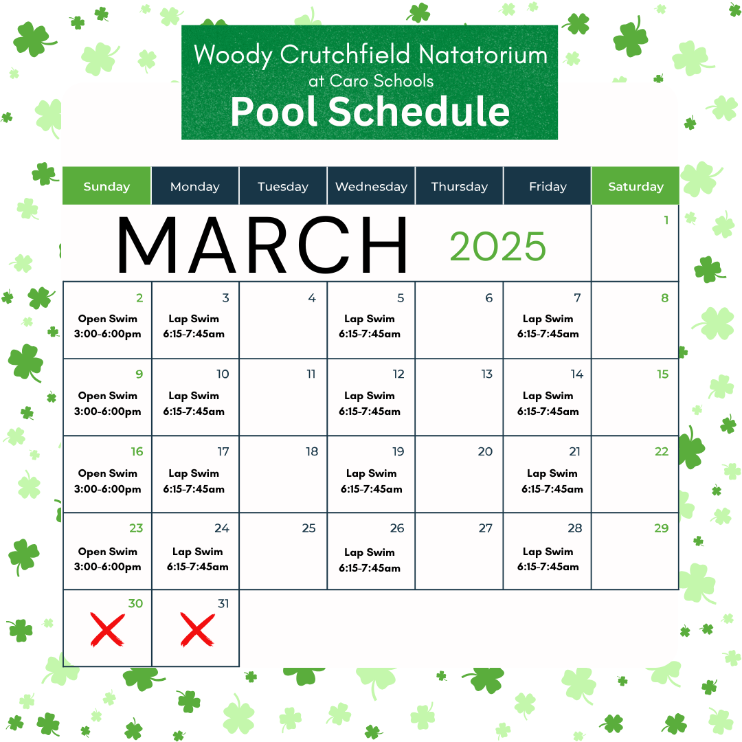 March 2025 Pool Calendar